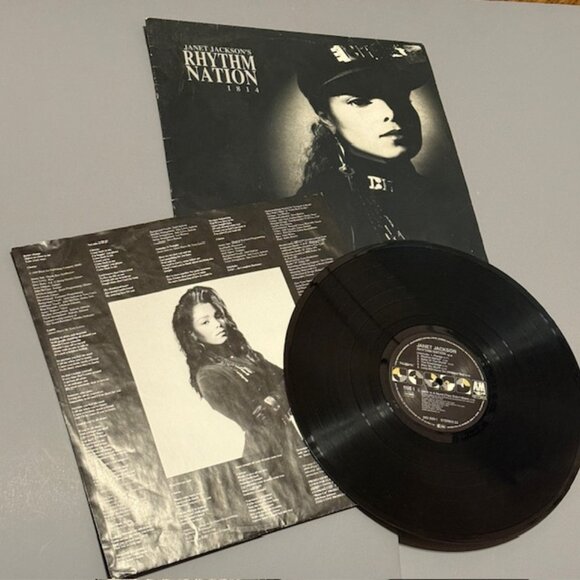 Vintage Janet Jackson Rhythm Nation Record Vinyl 33 RPM Album Lp 12" Cover 1989 - Picture 1 of 4